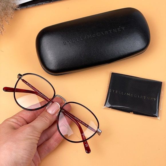 🔥 Stella McCartney SC0147O 004 Eyeglasses Ruthenium Round Metal Women - Picture 3 of 9